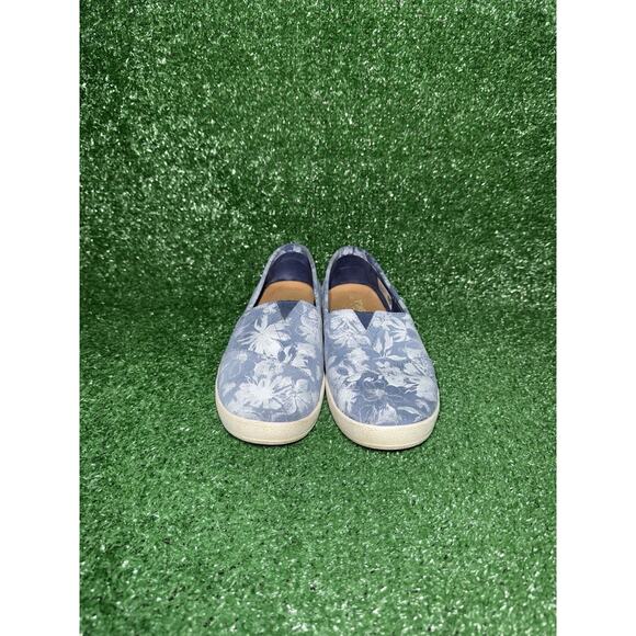 TOMS Womens Avalon Blue Floral Slip On Shoe Casual Comfy Low Top Sneakers Size 7 - Picture 6 of 9